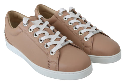 Jimmy Choo Puderrosa Sneakers aus Nappaleder
