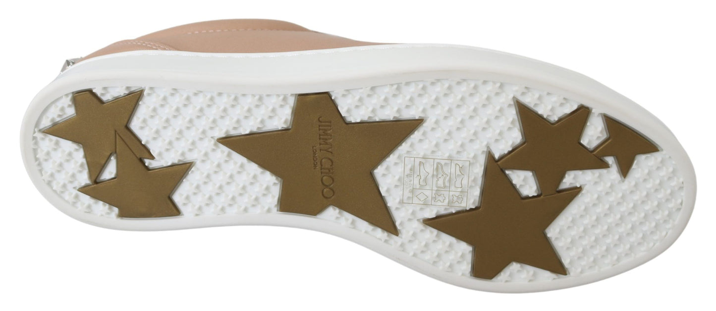 Jimmy Choo Puderrosa Sneakers aus Nappaleder