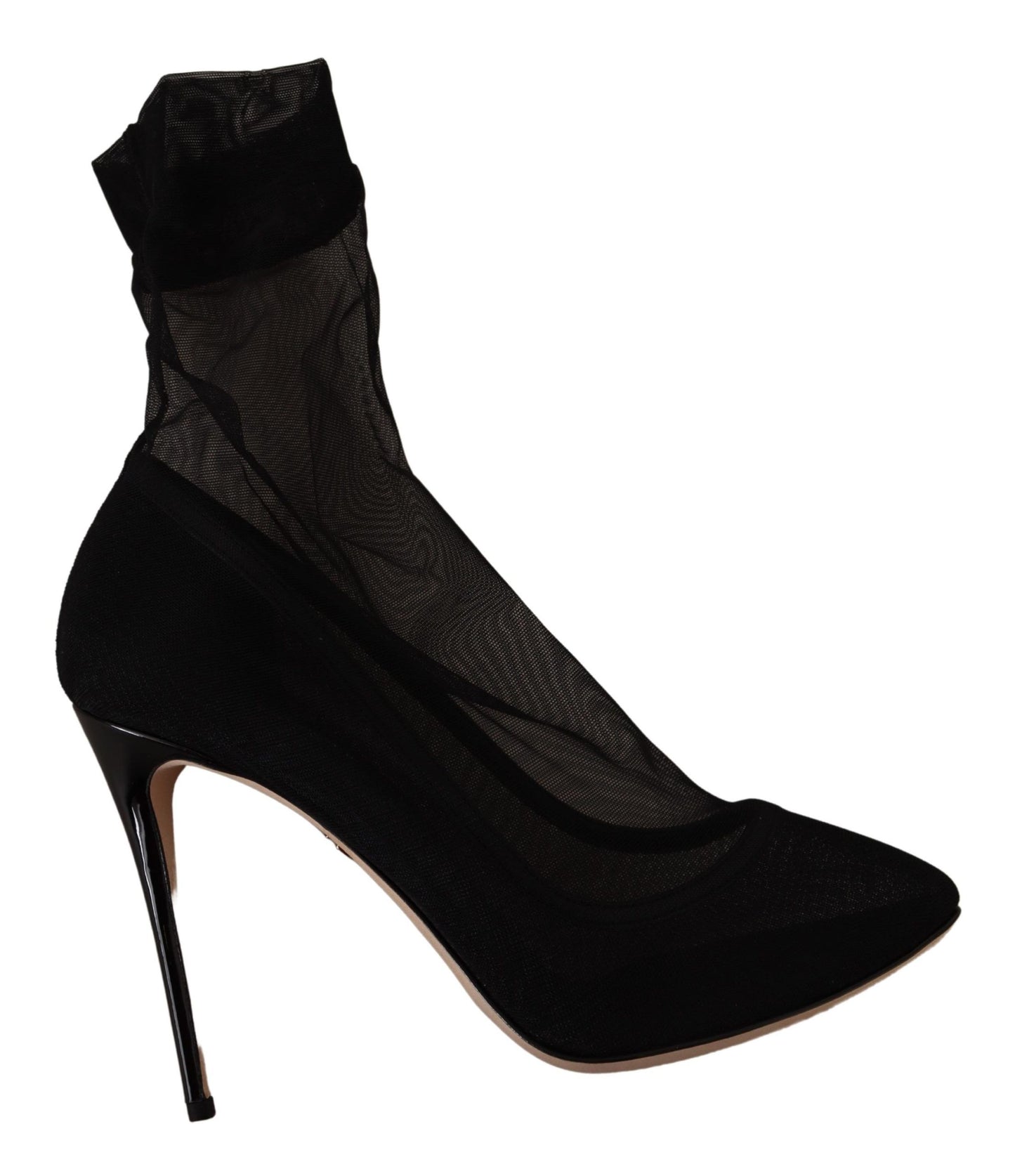 Dolce &amp; Gabbana – Schwarze Stretch-Tüll-Stretch-Stiefel