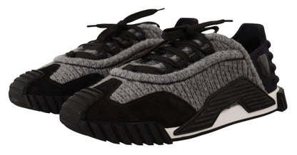 Dolce &amp; Gabbana – NS1 – Sneaker mit Schnürung aus schwarzem und grauem Stoff