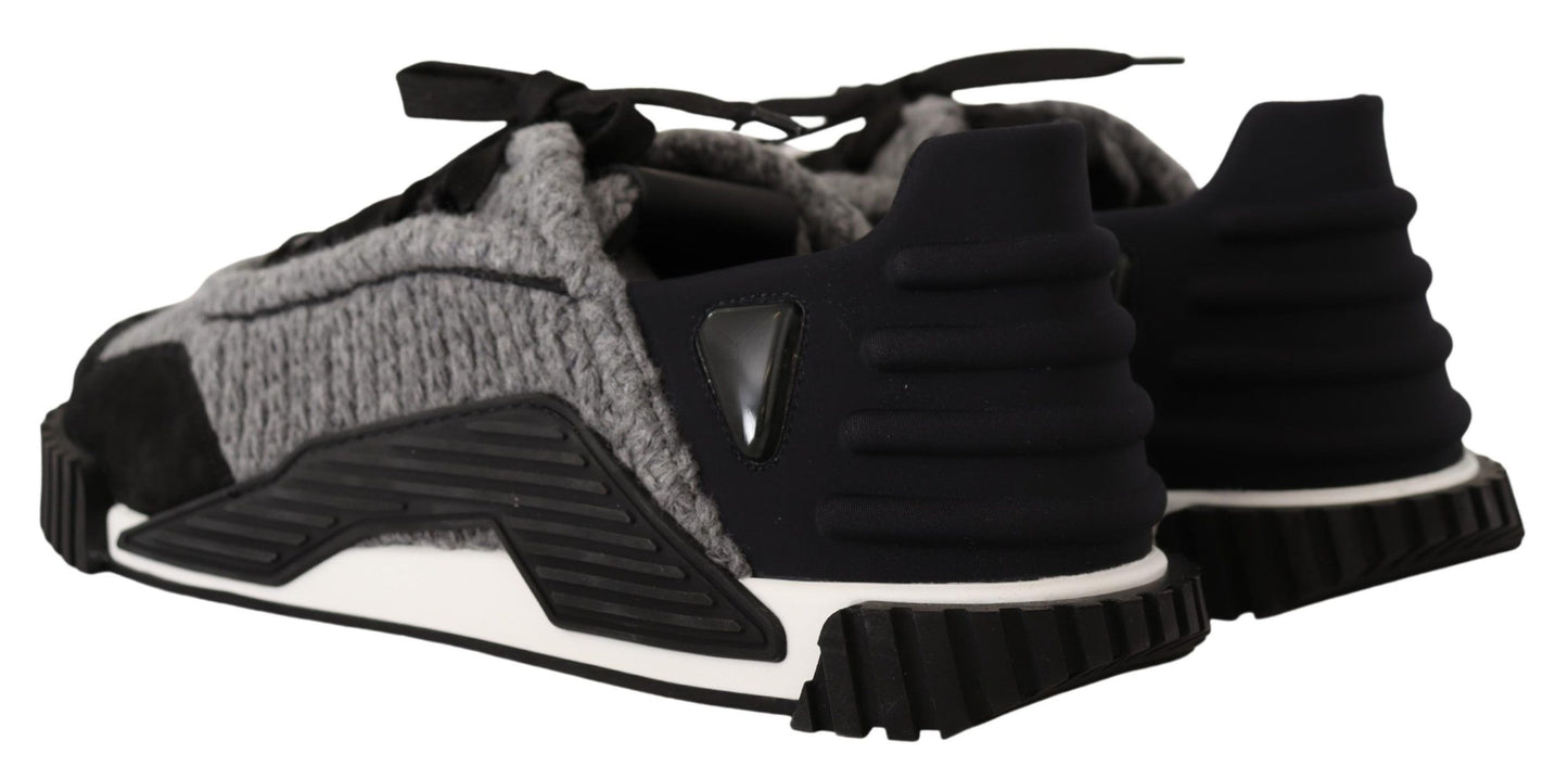 Dolce &amp; Gabbana – NS1 – Sneaker mit Schnürung aus schwarzem und grauem Stoff
