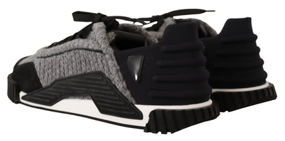 Dolce &amp; Gabbana – NS1 – Sneaker mit Schnürung aus schwarzem und grauem Stoff