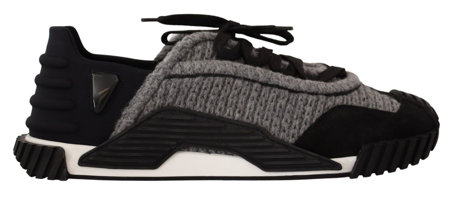 Dolce &amp; Gabbana – NS1 – Sneaker mit Schnürung aus schwarzem und grauem Stoff