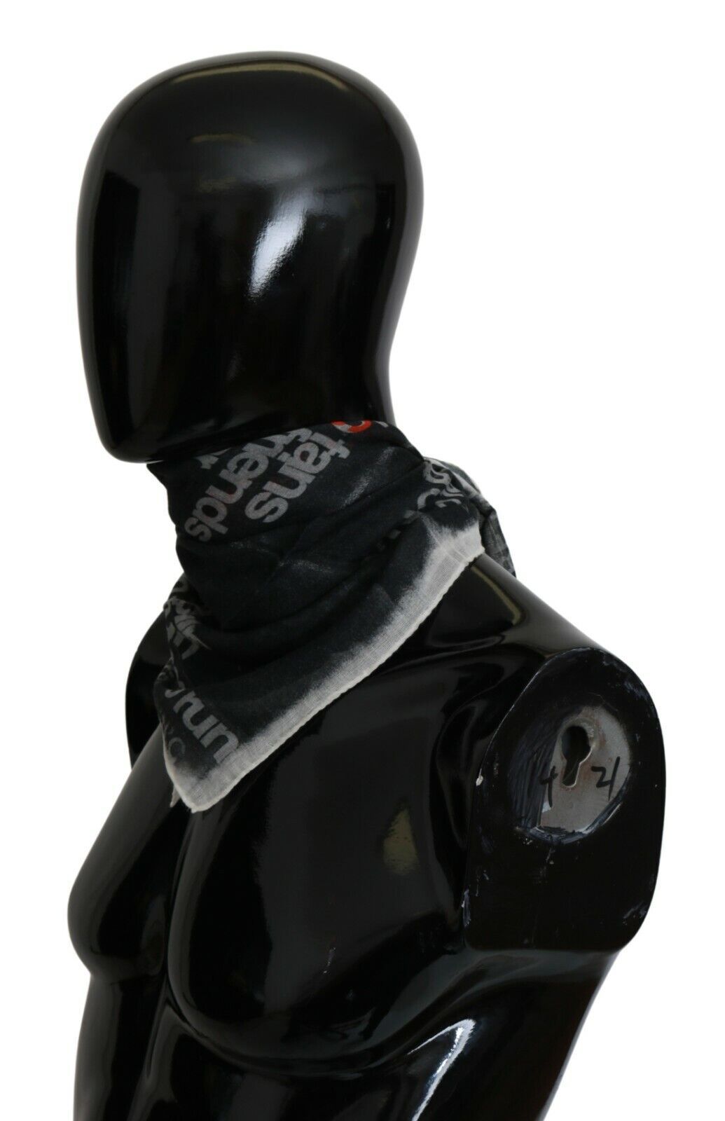 Costume National – Dunkelgrauer Foulard aus Wolle mit Markenlogo