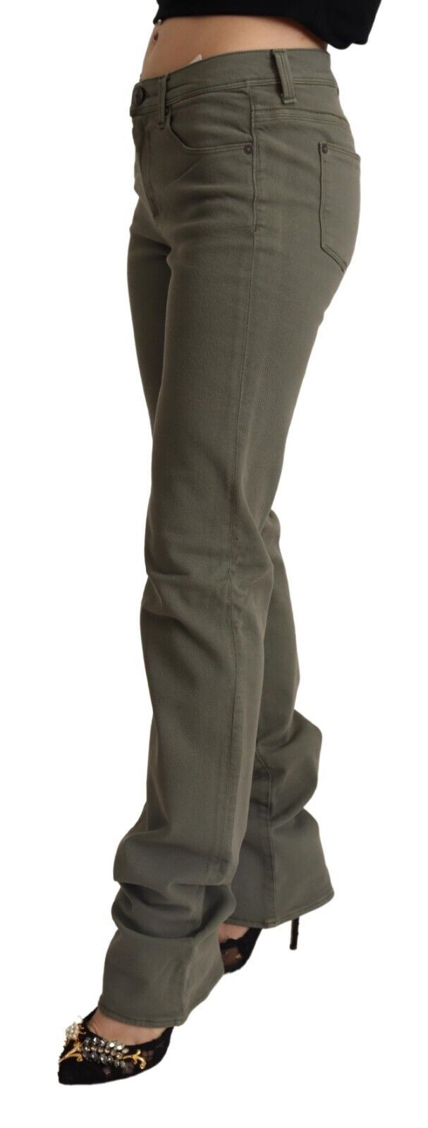 Ermanno Scervino Graue Skinny-Jeans aus Baumwolle mit niedriger Taille