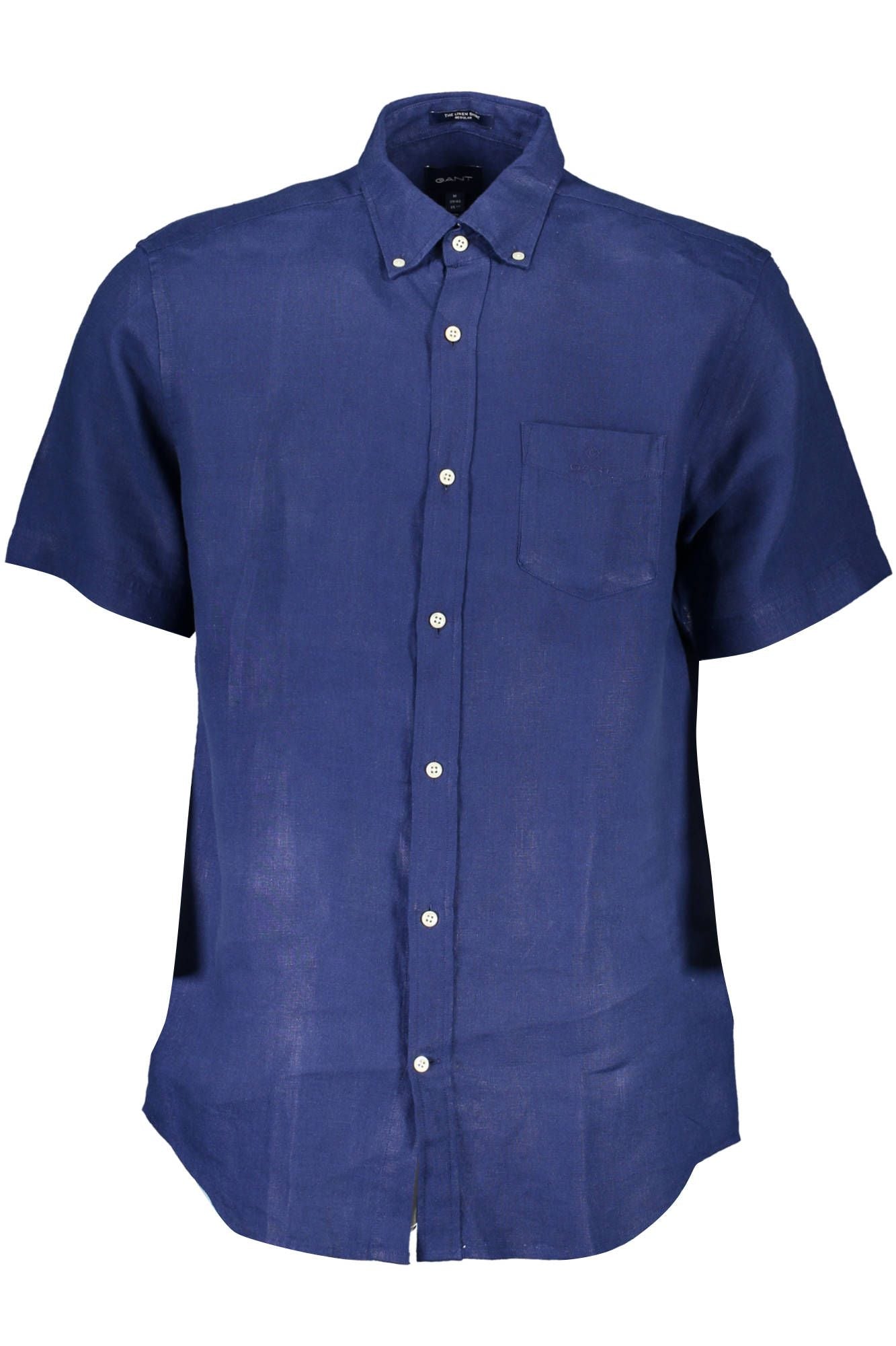 Gant – Elegantes blaues Leinen-Button-Down-Hemd