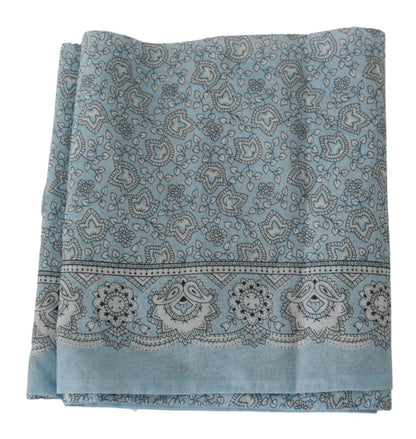 Ermanno Scervino Hellblauer Bandana-Wickelschal Foulard-Schal