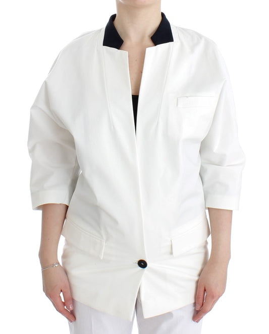 Andrea Pompilio – Oversize-Blazerjacke aus weißer Baumwollmischung