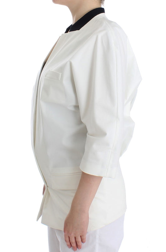 Andrea Pompilio – Oversize-Blazerjacke aus weißer Baumwollmischung