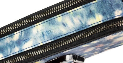Marc Jacobs The Snapshot Tasche Aquarell Blau bedruckte Leder Schultertasche Geldbörse