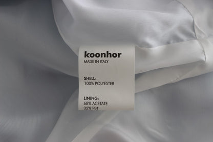 Koonhor – Blauer, gerader Bleistiftrock mit Schößchen und Fresco-Print