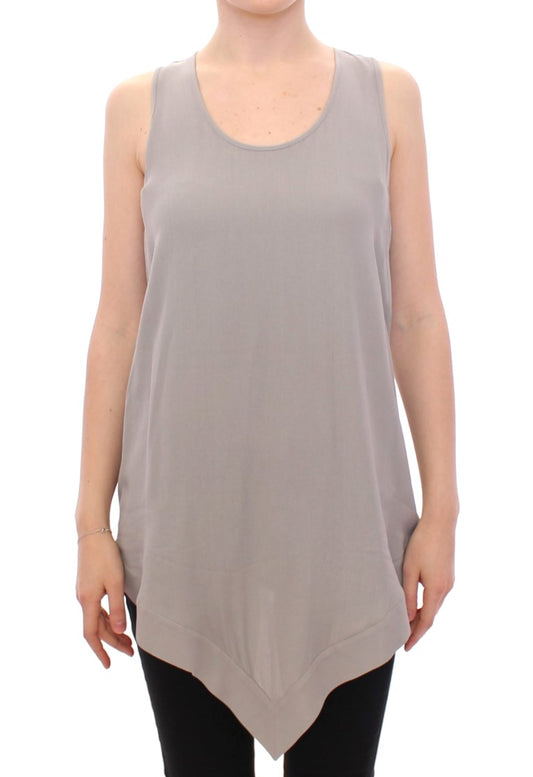 Comeforbreakfast Graue Viskose Tank Top Hemd Bluse