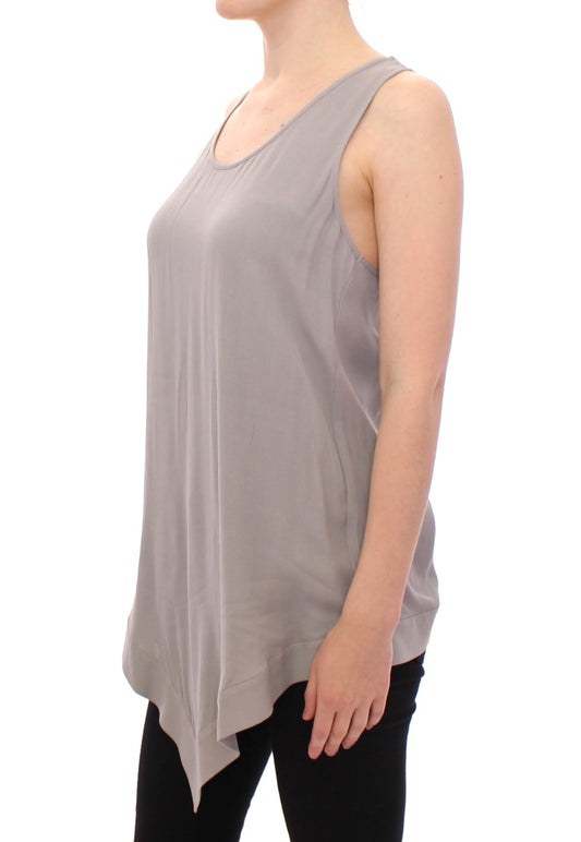 Comeforbreakfast Graue Viskose Tank Top Hemd Bluse