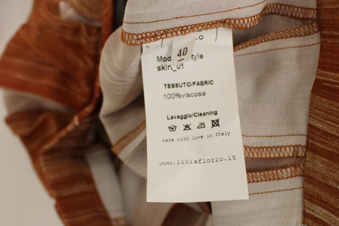 Licia Florio Braun-Orange Unter dem Knie Vollrock