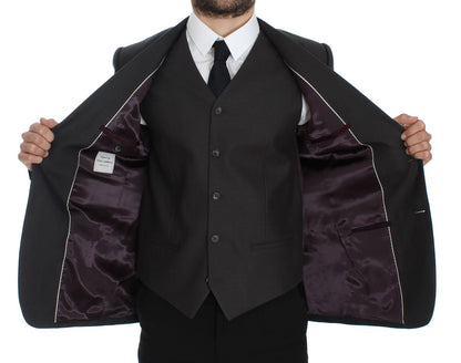 Dolce &amp; Gabbana – Graue Slim Fit-Blazerjacke aus Leinen