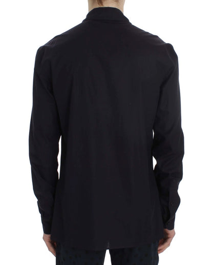 Dolce &amp; Gabbana Lila gestreiftes Pyjama-Lounge-Shirt aus Baumwolle