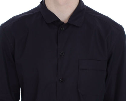 Dolce &amp; Gabbana Lila gestreiftes Pyjama-Lounge-Shirt aus Baumwolle