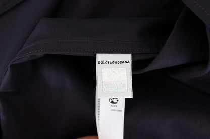 Dolce &amp; Gabbana Lila gestreiftes Pyjama-Lounge-Shirt aus Baumwolle