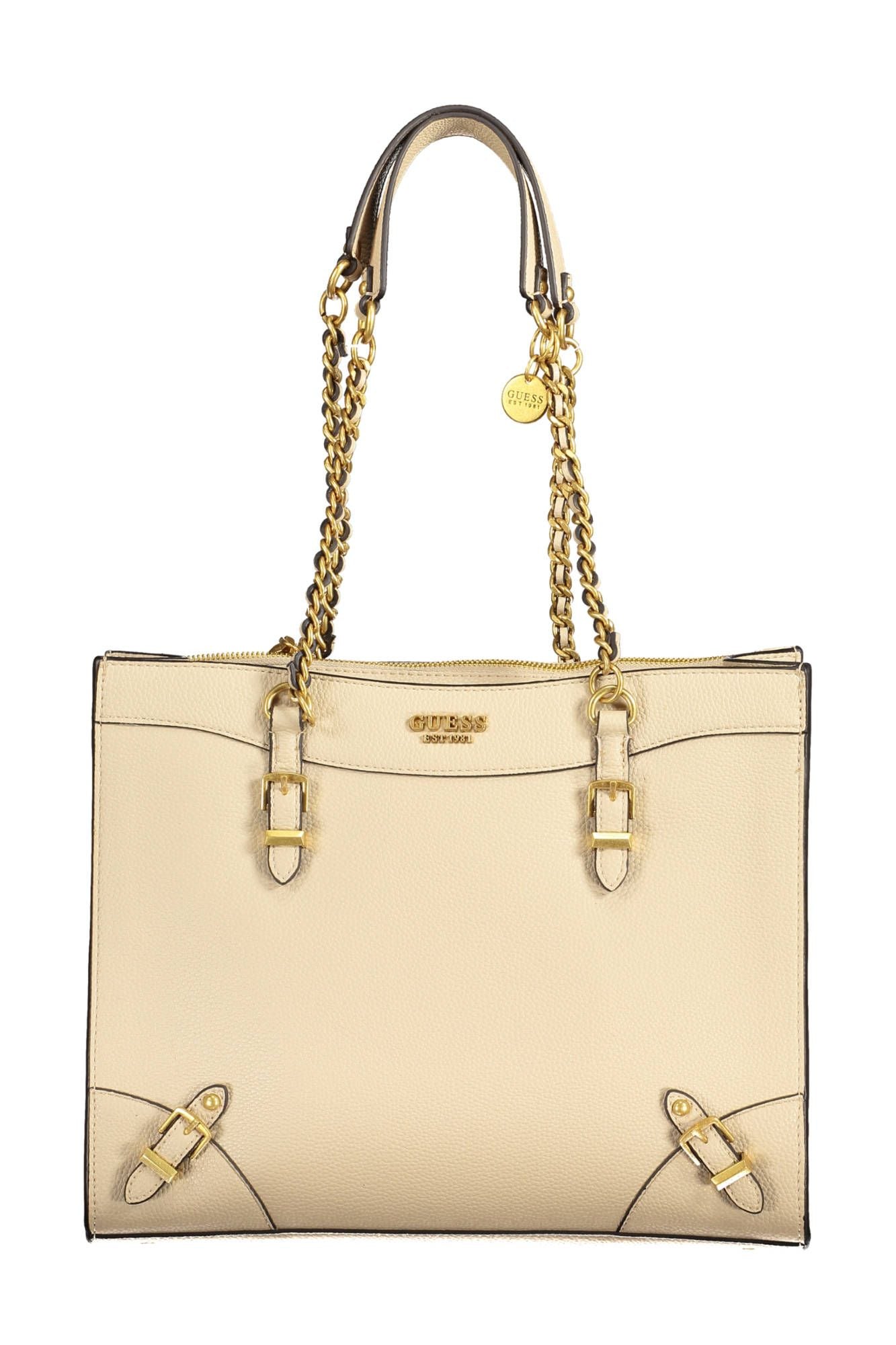 Guess Jeans Beige Polyethylen Damen Handtasche