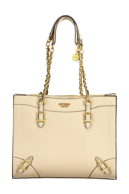 Guess Jeans Beige Polyethylen Damen Handtasche