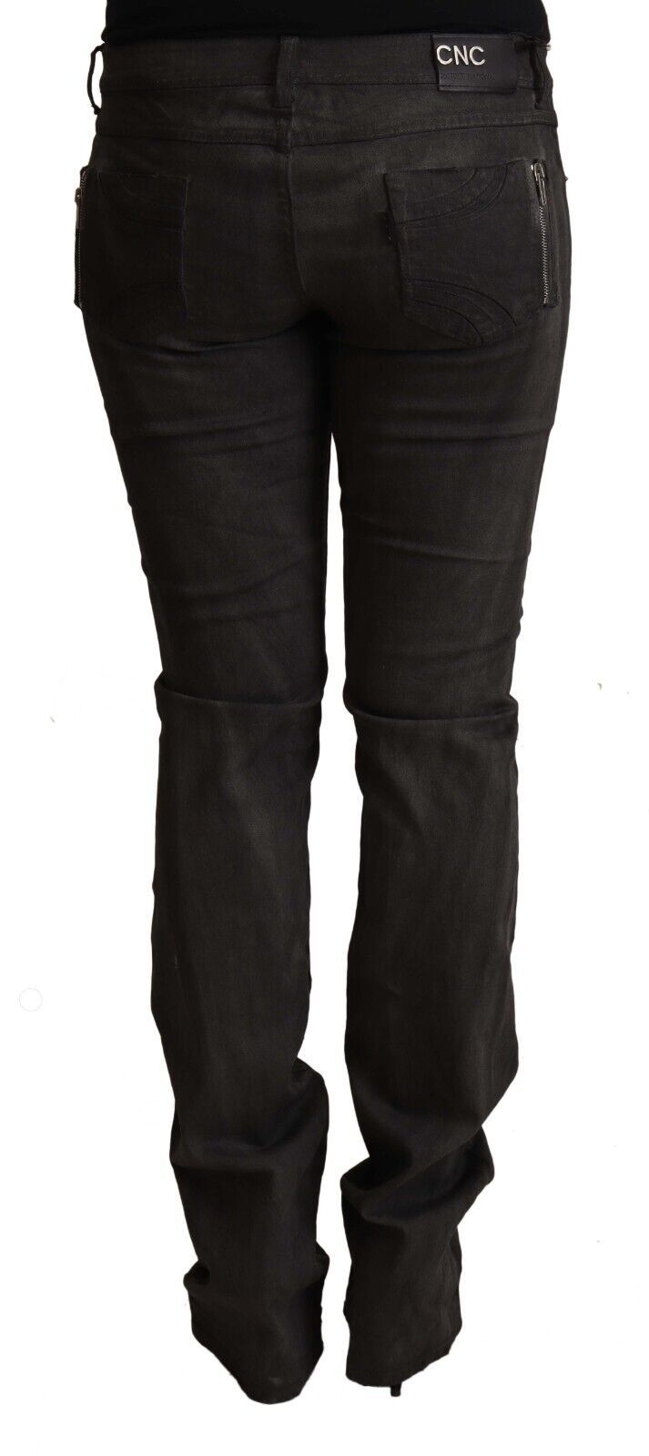Costume National – Schwarze Skinny-Hose aus Baumwolle mit mittlerer Taille
