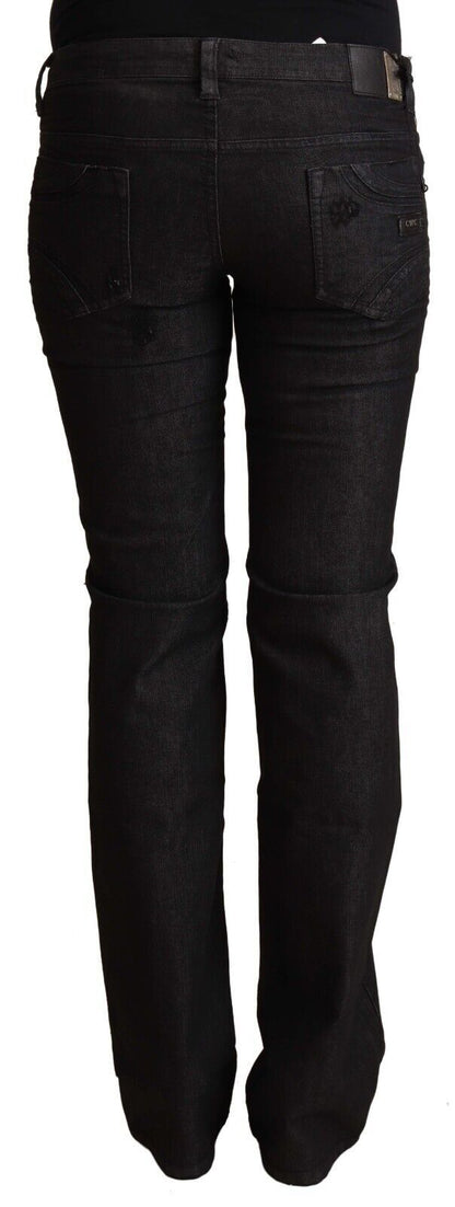 Costume National – Schwarze Skinny-Jeans aus Baumwolle mit niedriger Taille