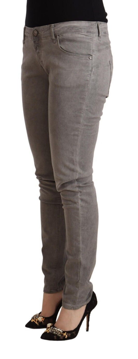 Acht – Hellgraue Slim-Fit-Jeans aus gewaschener Baumwolle