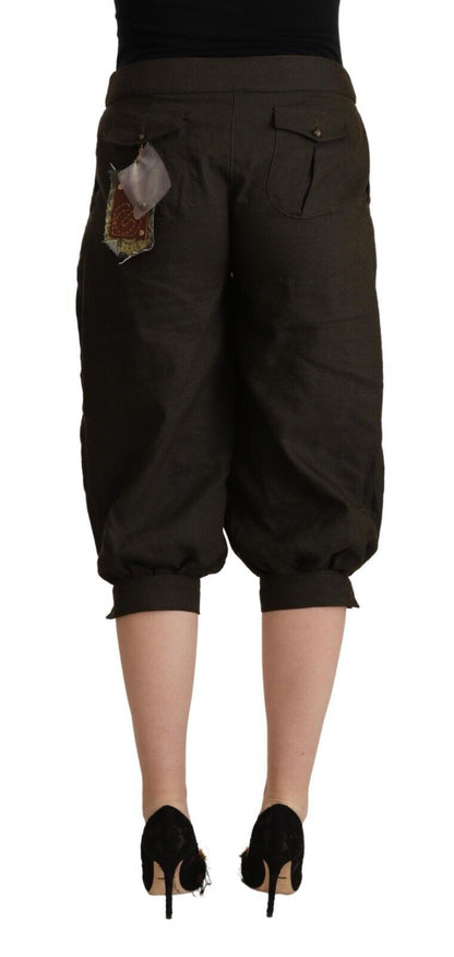 GF Ferre – Kurze Haremshose aus Viskose in Braun