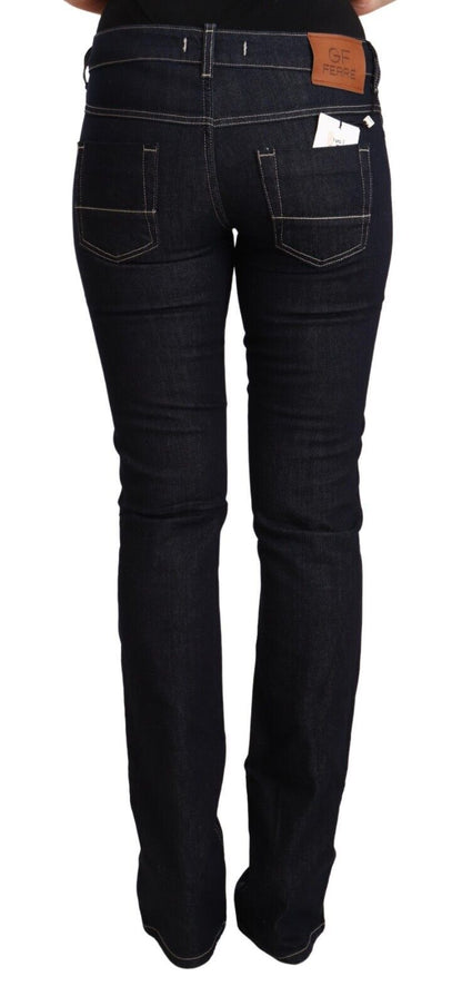GF Ferre – Schwarze Skinny-Jeans aus Stretch-Baumwolle mit niedriger Taille