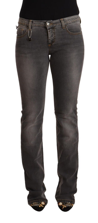 Costume National – Grau verwaschene Jeans mit niedriger Taille und geradem Schnitt