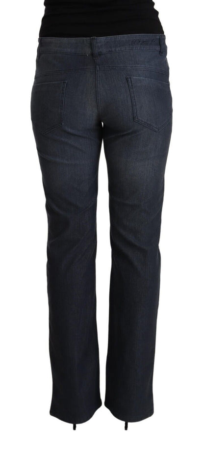 MARGHI LO‘ Dunkelblaue Straight-Denim-Jeans aus Baumwolle
