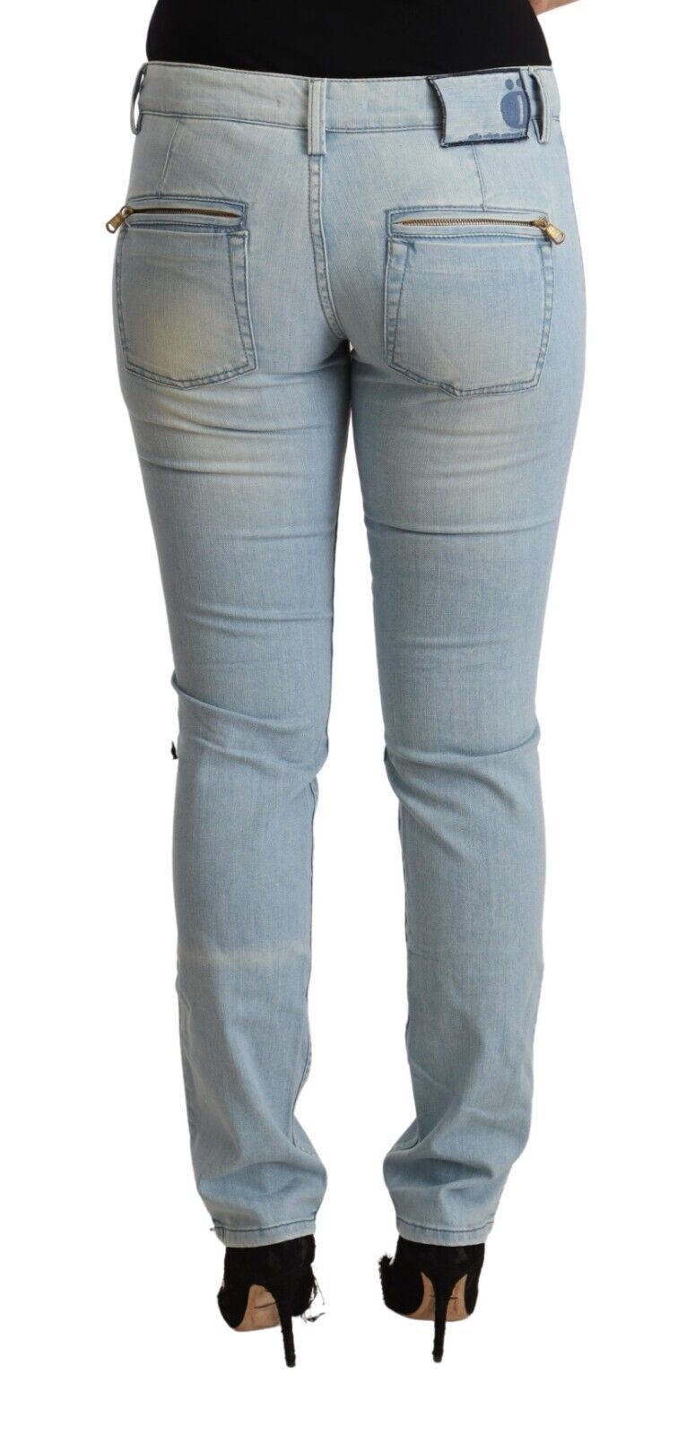 MILA SCHÖN Hellblaue Slim Fit-Jeans aus Baumwolle mit mittlerer Taille