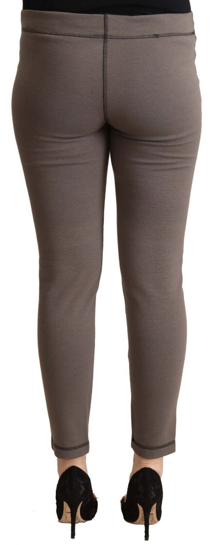 John Galliano – Graue Stretch-Leggings aus Baumwolle mit mittlerer Taille und verkürzter Hose