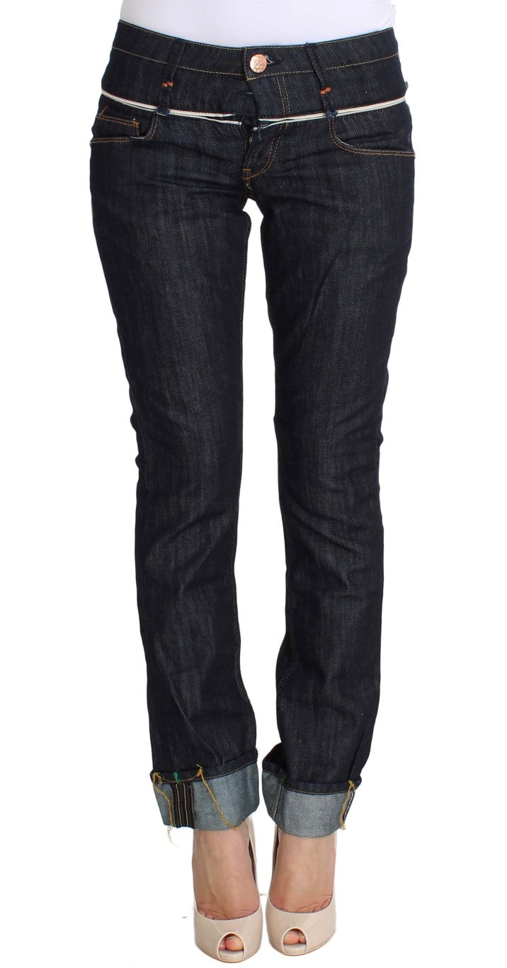 Acht Blue Denim Baumwollhosen Straight Fit Jeans