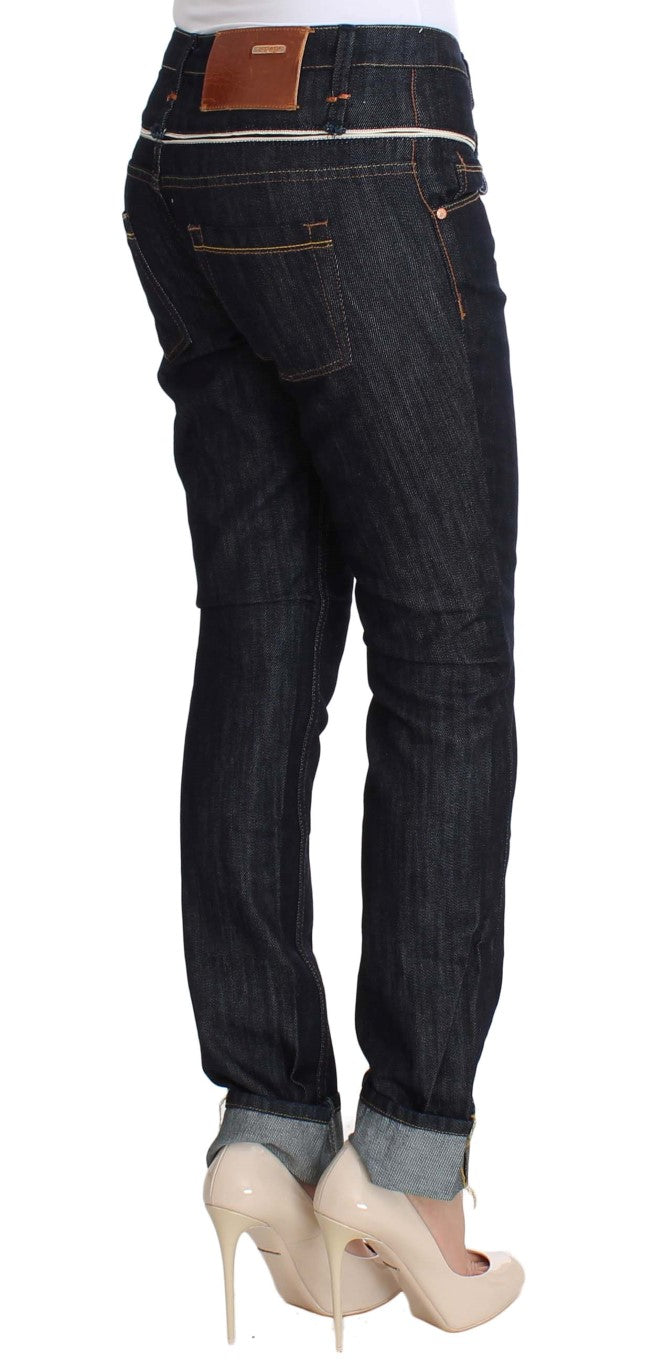 Acht Blue Denim Baumwollhosen Straight Fit Jeans