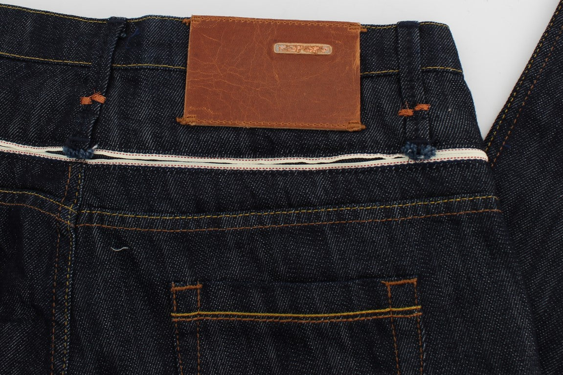 Acht Blue Denim Baumwollhosen Straight Fit Jeans
