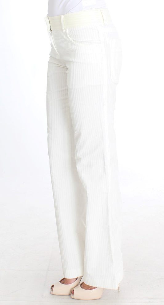 بنطلون أبيض مخطط بقصّة مستقيمة من Ermanno Scervino