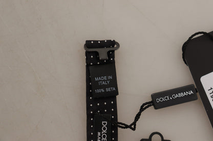 Dolce &amp; Gabbana – Schwarz-weiß gepunktete Papillon-Fliege mit verstellbarem Halsausschnitt