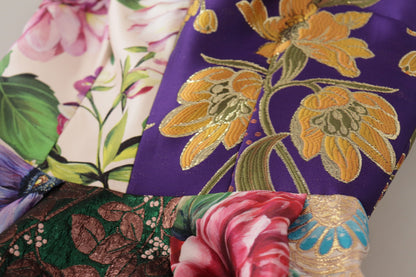 Dolce &amp; Gabbana Midikleid Patchwork Floral Jaquard Seide