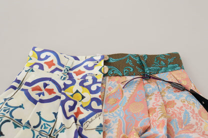 Dolce &amp; Gabbana Mehrfarbige Hotpants-Shorts mit hoher Taille