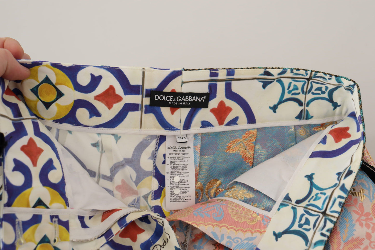 Dolce &amp; Gabbana Mehrfarbige Hotpants-Shorts mit hoher Taille