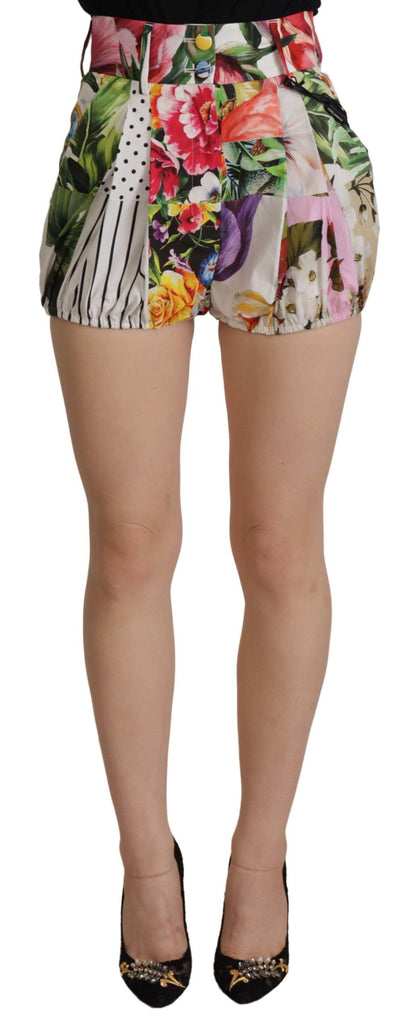 Dolce &amp; Gabbana Mehrfarbige Hotpants-Shorts mit hoher Taille