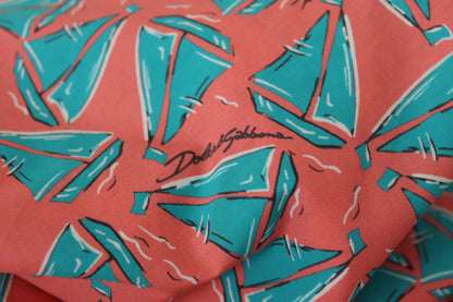 Dolce &amp; Gabbana – Rosa Baumwoll-T-Shirt mit Segelboot-Print