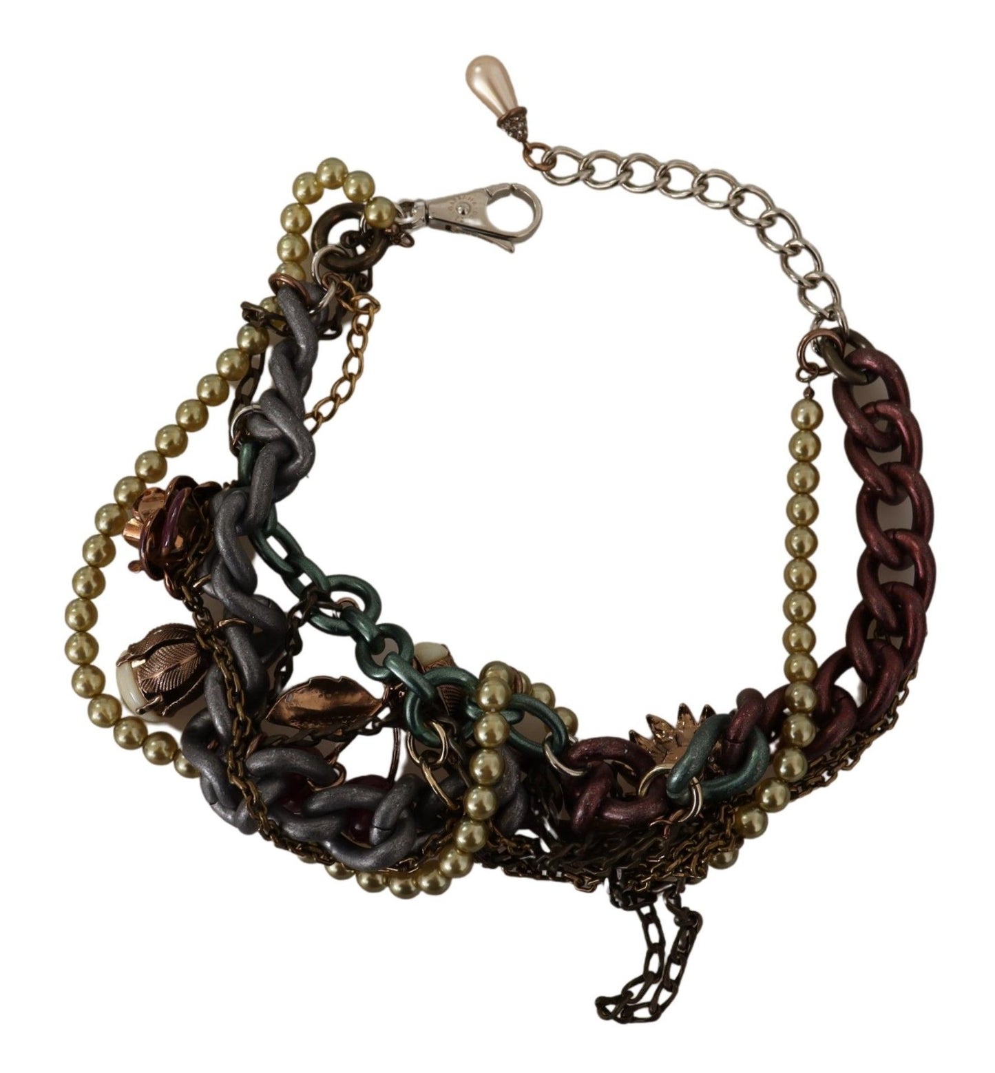 Dolce &amp; Gabbana – Statement-Halskette „Sicily“ aus goldenem Messing mit Blumen- und Kristallverzierung