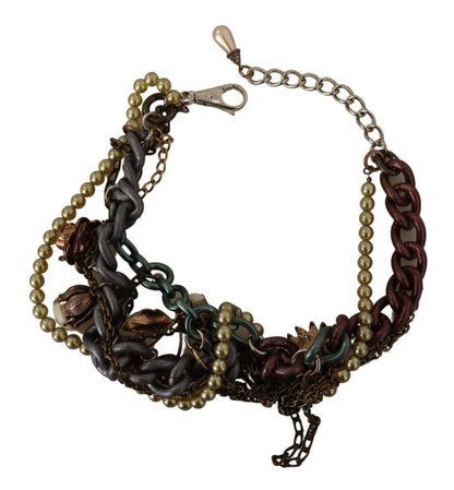 Dolce &amp; Gabbana – Statement-Halskette „Sicily“ aus goldenem Messing mit Blumen- und Kristallverzierung