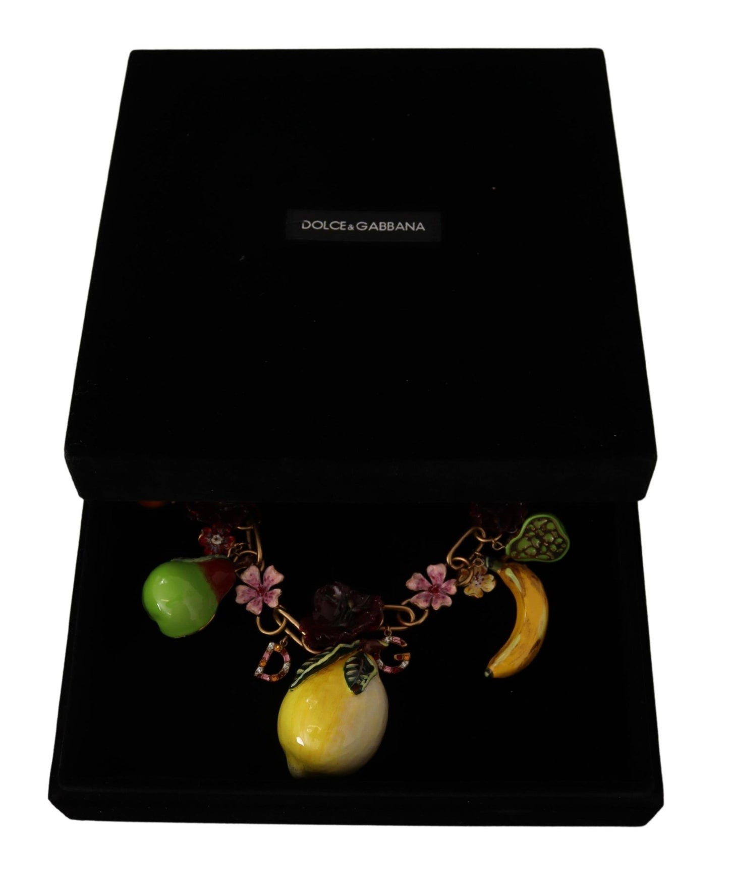 Dolce &amp; Gabbana Statement-Halskette „Sicily Fruits Roses“ aus goldenem Messing