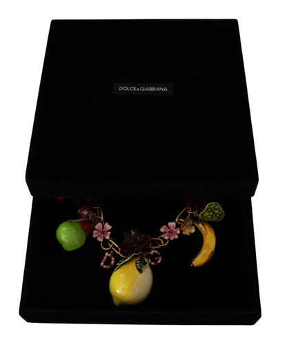Dolce &amp; Gabbana Statement-Halskette „Sicily Fruits Roses“ aus goldenem Messing