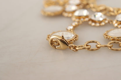 Dolce &amp; Gabbana – Statement-Halskette mit goldener Uhr und Kristallen