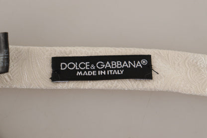 Dolce &amp; Gabbana – Schmale, verstellbare Papillon-Krawatte aus 100 % Seide in Weiß
