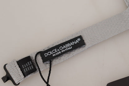 Dolce &amp; Gabbana – Graue Papillon-Krawatte aus 100 % Seide mit verstellbarem Hals